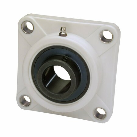 IPTCI 4-Bolt Flange Ball Bearing Unit, 25 mm Bore, Thermoplastic Hsg, Black Oxide Insert, Set Screw Lock BUCTF205-25 MM